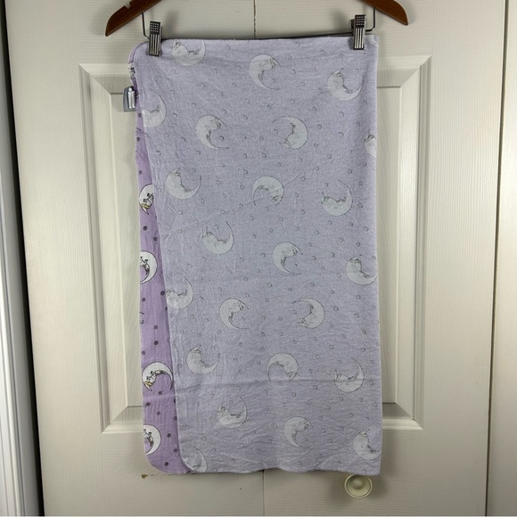 Trend Lab Unicorn Sleeping Moon Baby Recieving Blanket Purple White Flannel - Picture 6 of 7